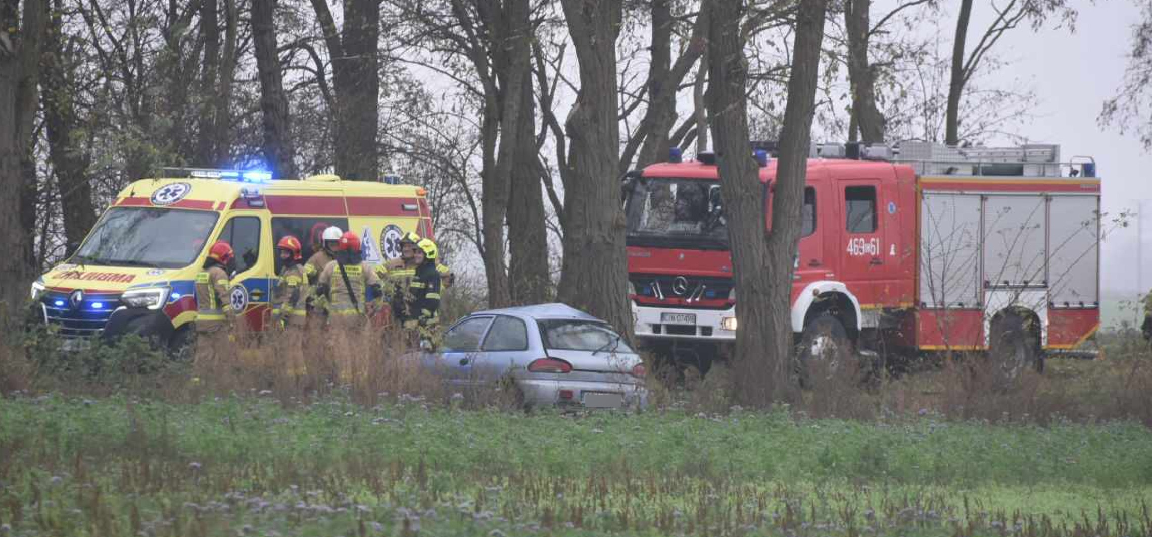 Kruszwica - Auto wypadło z drogi. Wypadek pod Kruszwicą