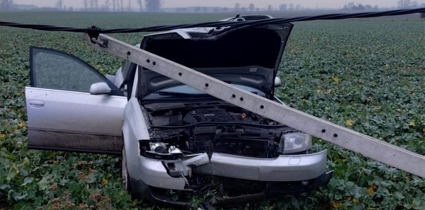 Region - Przesadził z prędkością i uderzył w słup