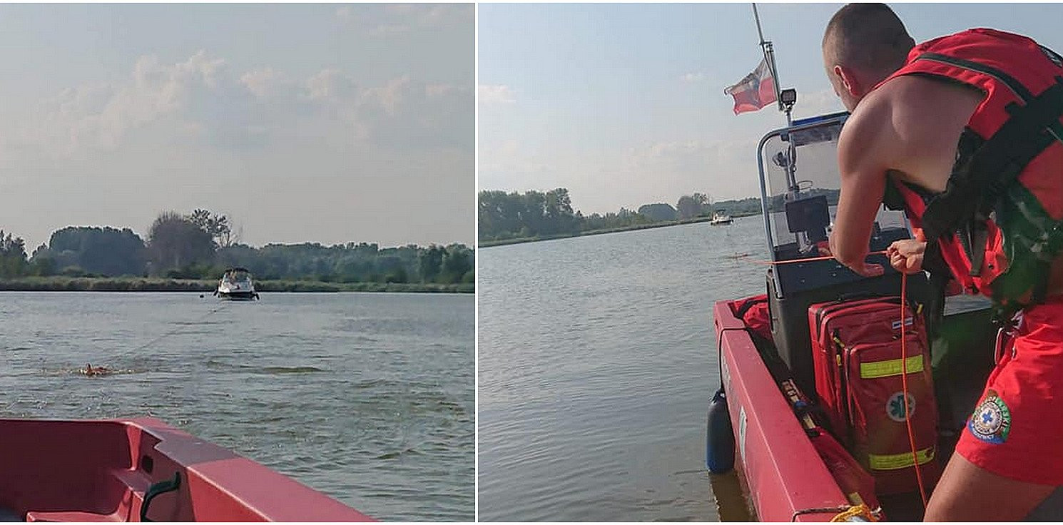 Kruszwica.online - Łódź na mieliźnie. Wezwano pomoc