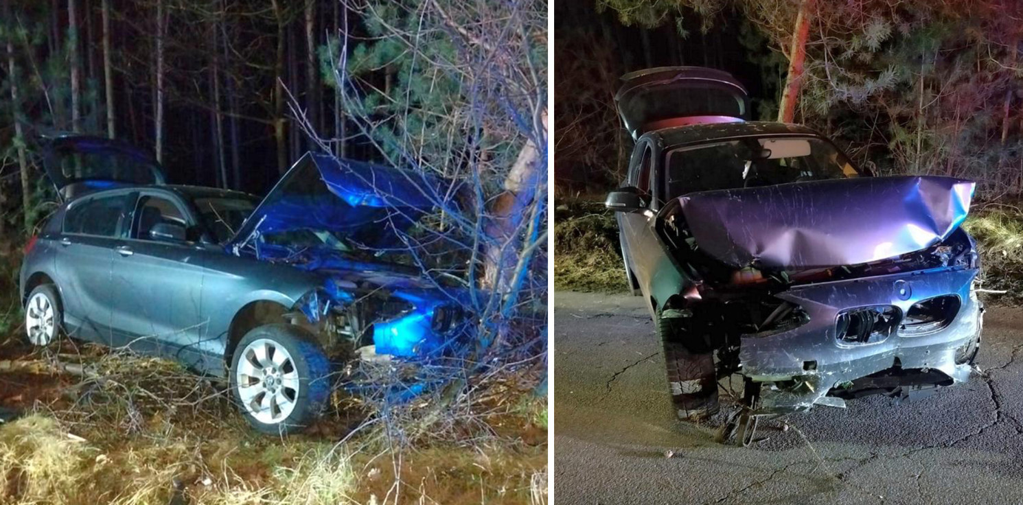 Region - BMW rozbite na drzewie. Na drogę wyskoczyła sarna