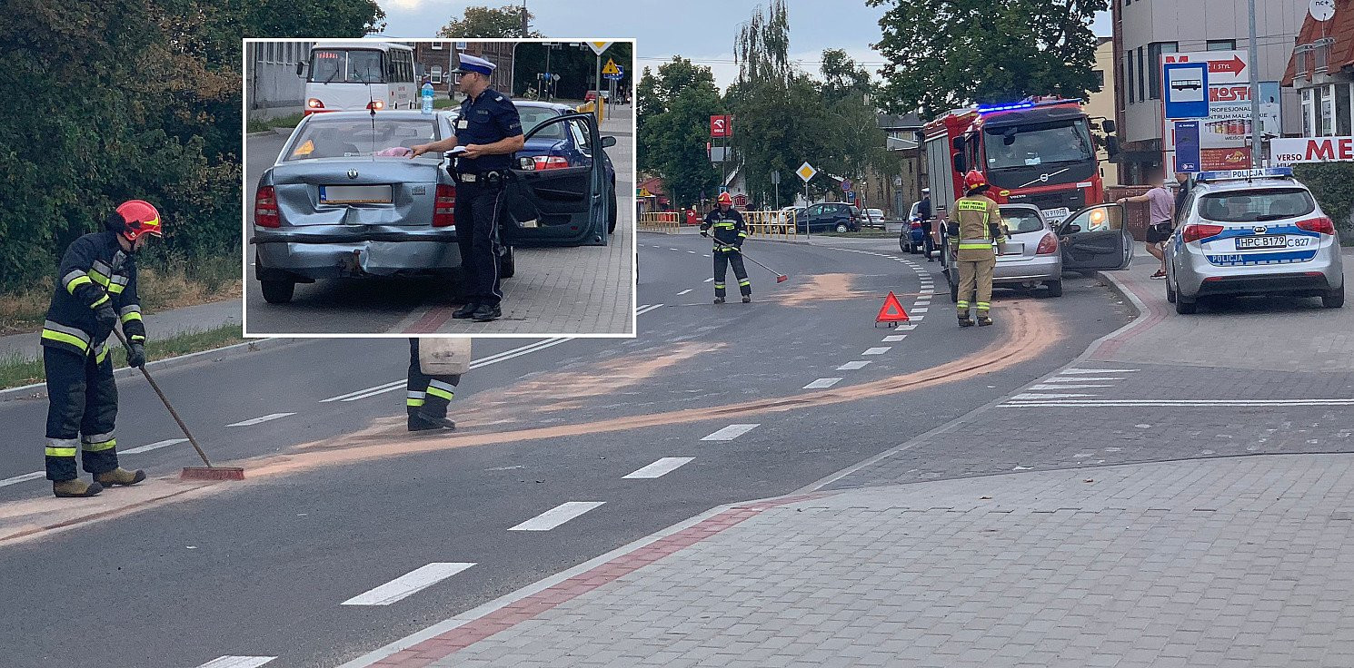 Inowrocław - Potrójna kolizja na ul. Andrzeja