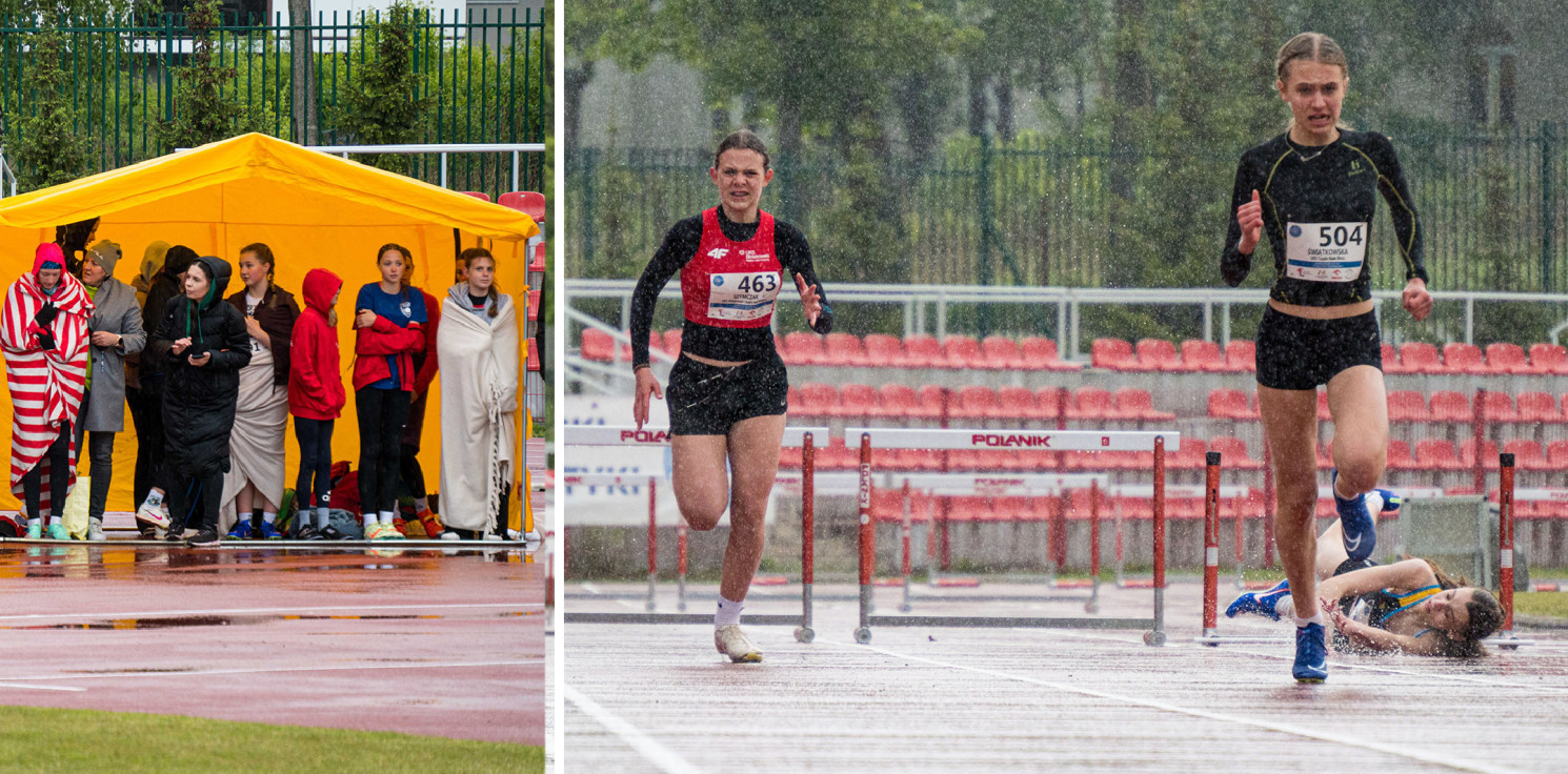 Inowrocław - Ekstremalne warunki na wojewódzkich zawodach lekkoatletycznych
