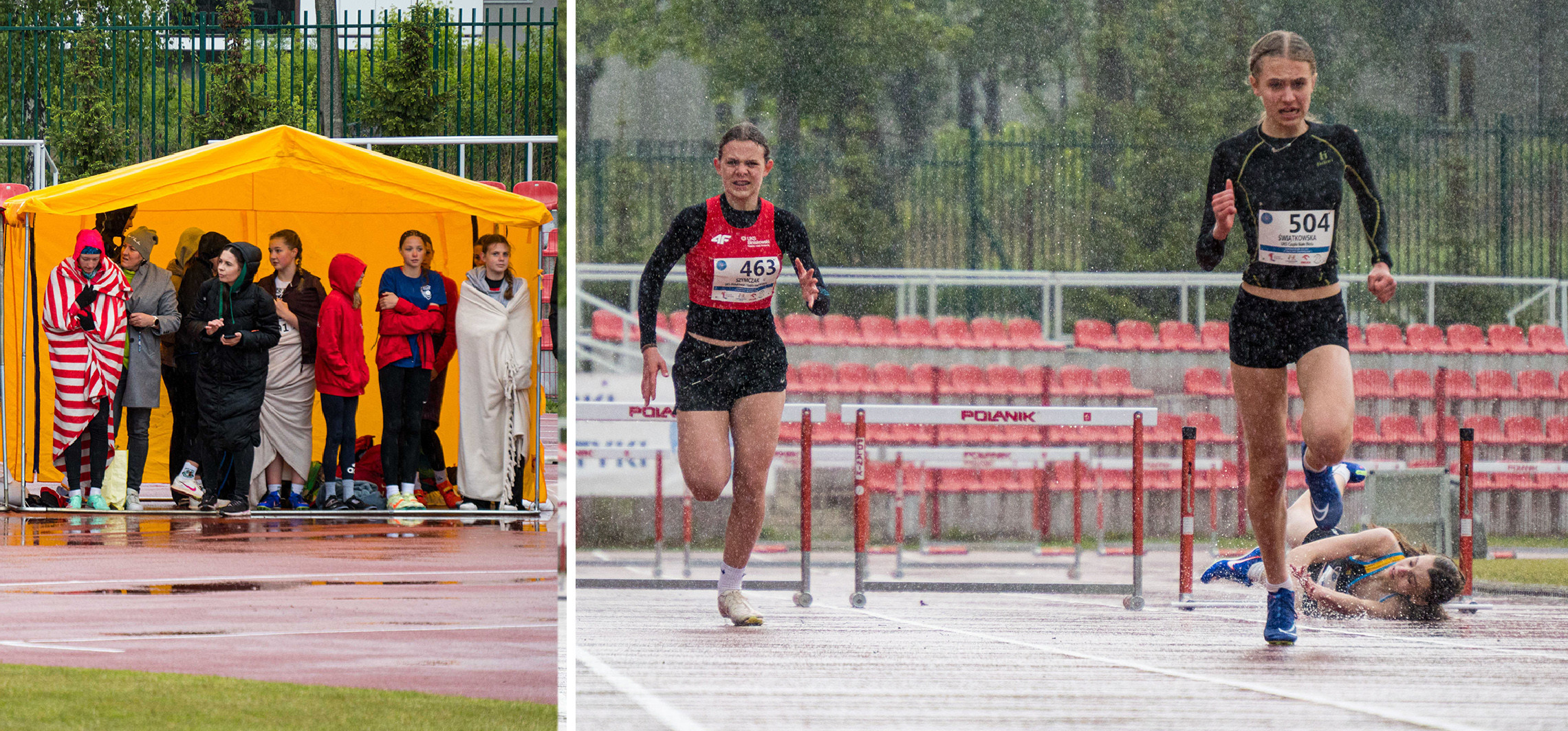 Inowrocław - Ekstremalne warunki na wojewódzkich zawodach lekkoatletycznych
