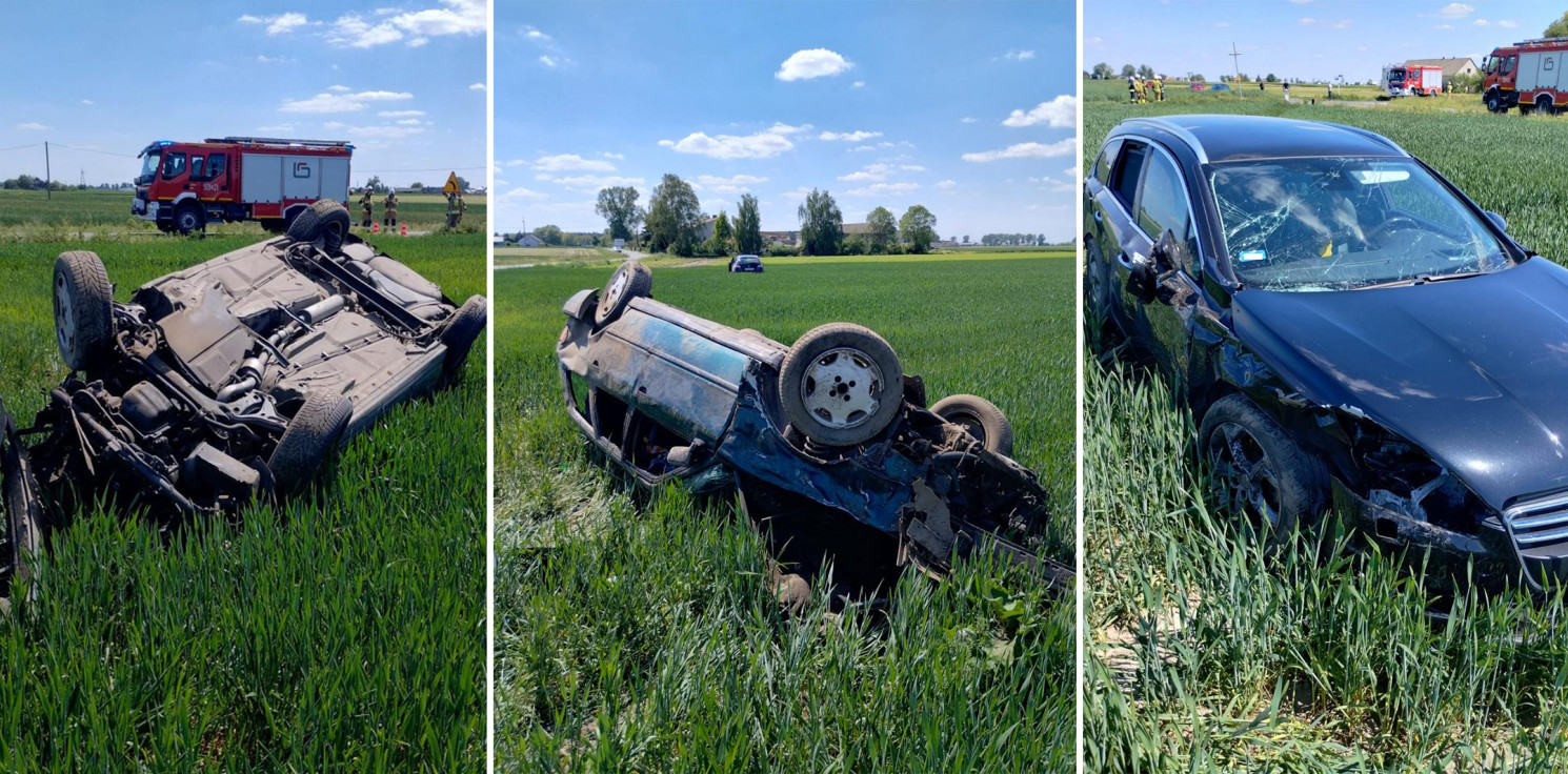 Region - Wymusiła pierwszeństwo, auto dachowało