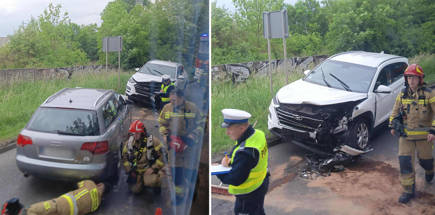 Inowrocław - Utrudnienia na wjeździe do miasta po zderzeniu dwóch samochodów