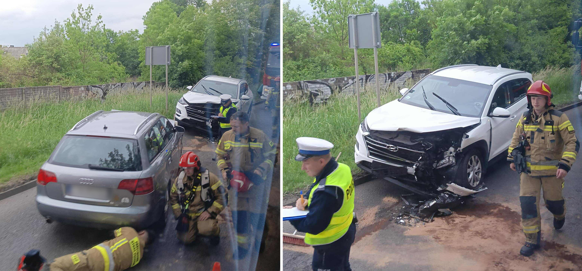 Utrudnienia na wjeździe do miasta po zderzeniu dwóch samochodów