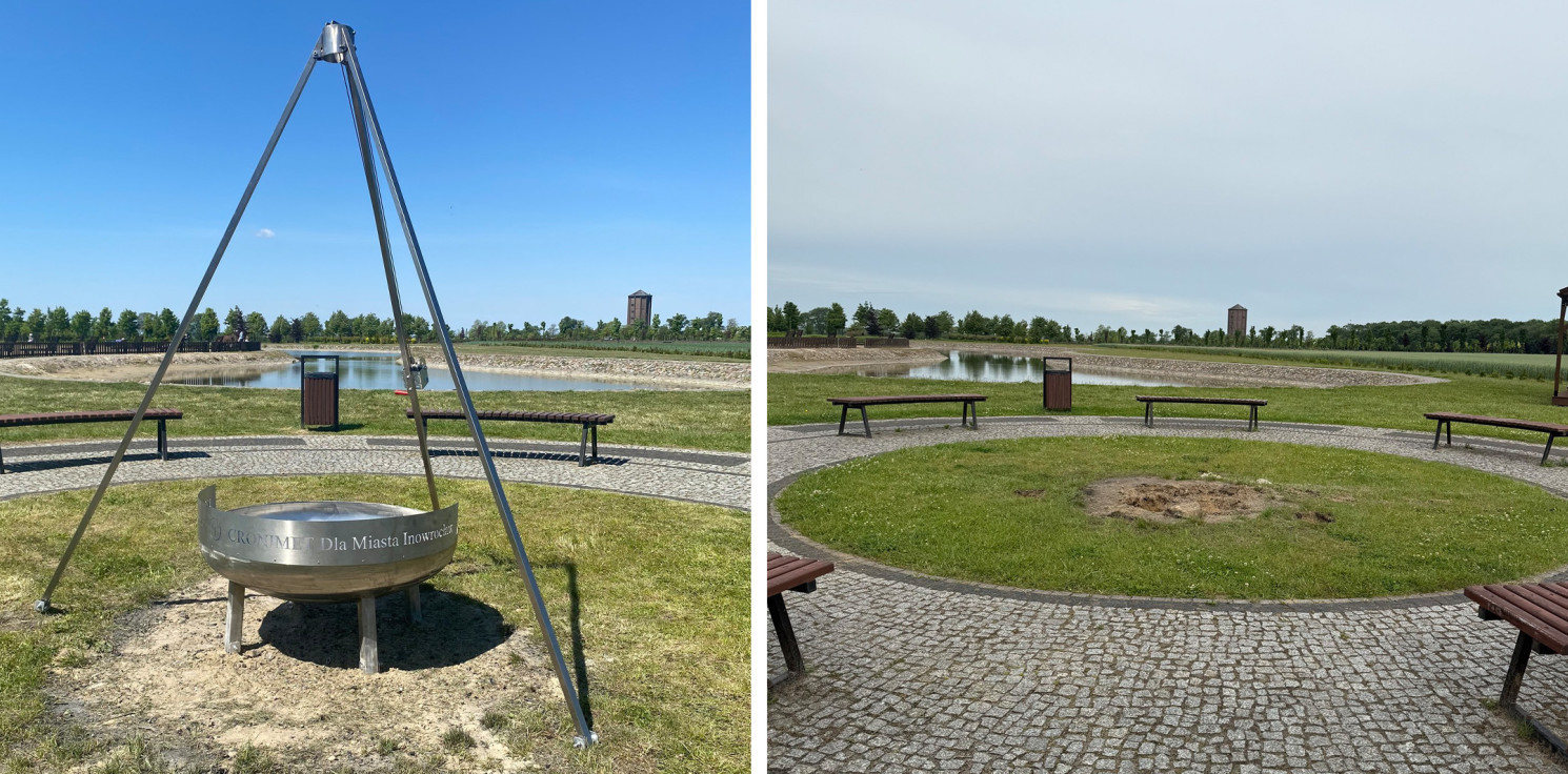 Inowrocław - Złodzieje ukradli palenisko w Solankach
