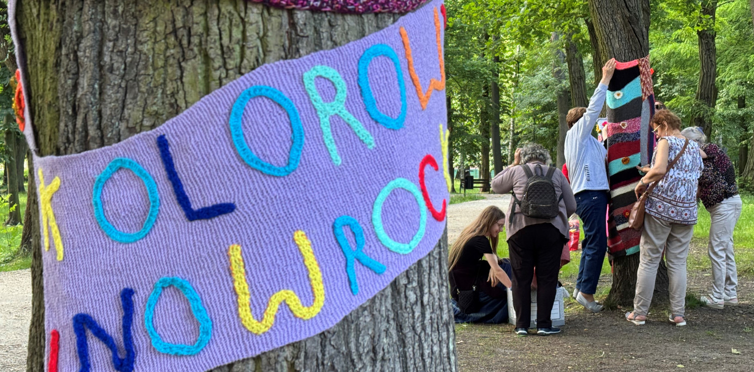 Inowrocław - Sweterki dla drzew. Niecodzienna akcja w Inowrocławiu