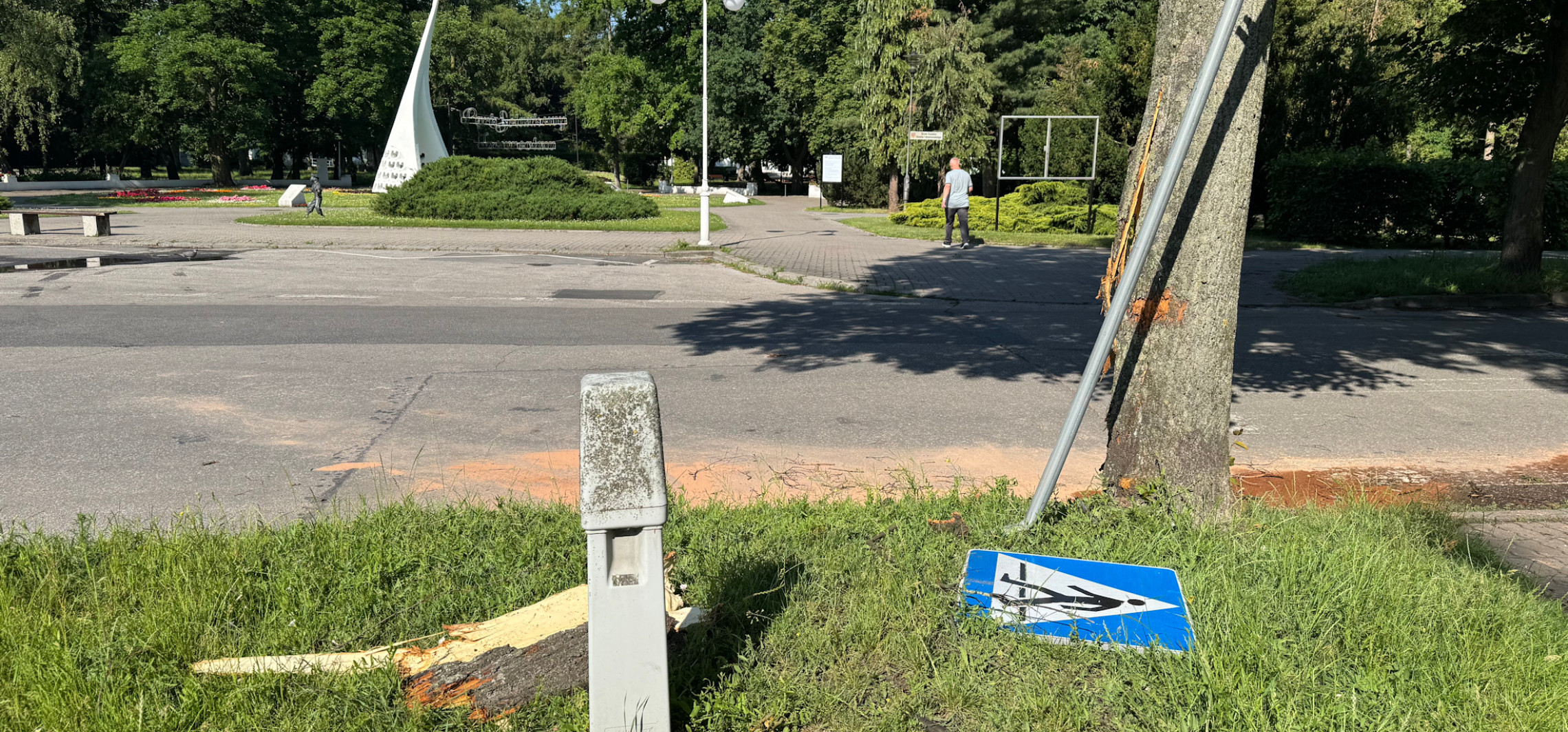 Inowrocław - Skosiła znak, uderzyła w drzewo. Była pijana