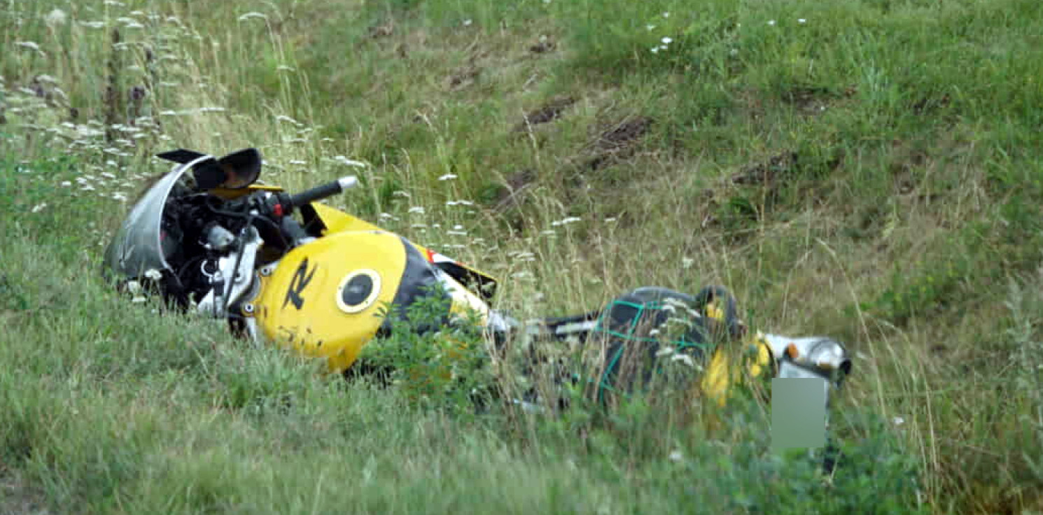 Gmina Inowrocław - W Tupadłach motocyklista wypadł z drogi