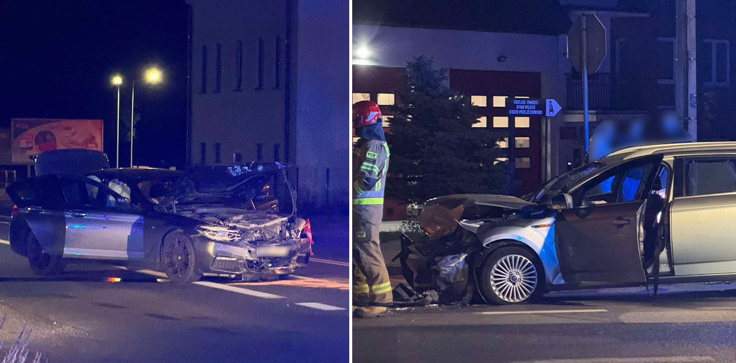 Inowrocław - Wieczorne zderzenie dwóch aut na Toruńskiej