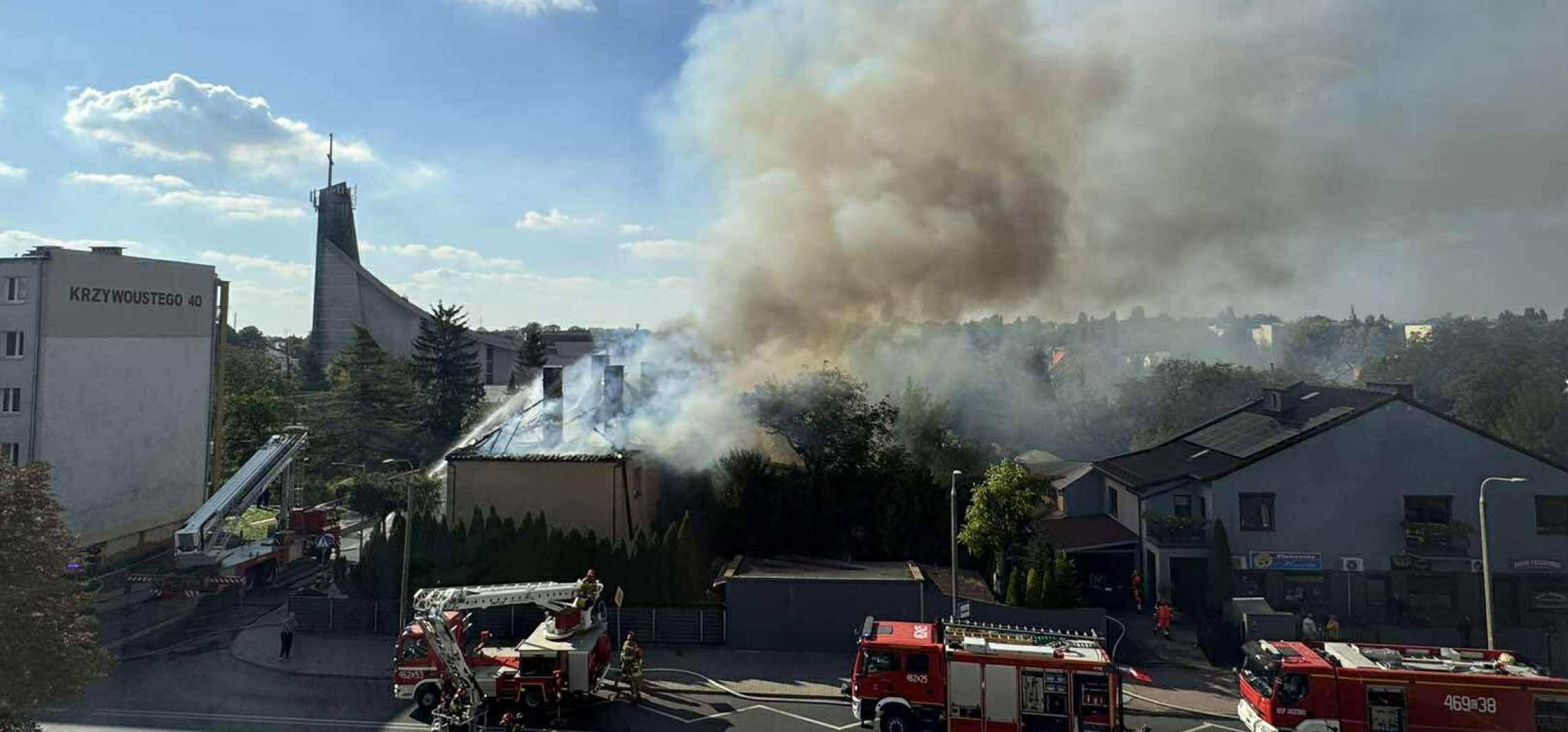 Pożar domów przy ulicy Jagiellońskiej