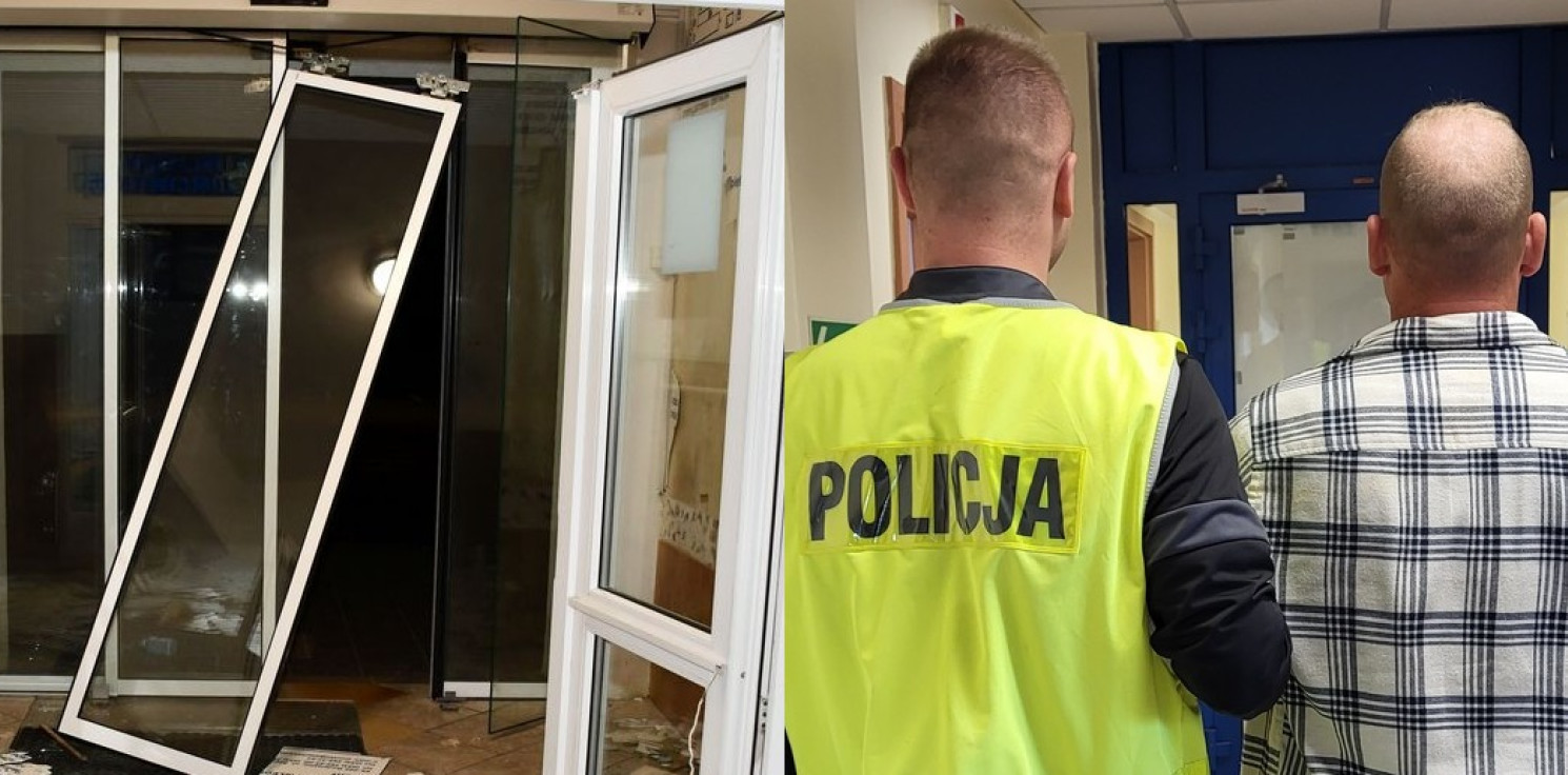 Radziejów - Zdemolował szpital i włamał się do recepcji. Straty sięgają 35 tysięcy złotych
