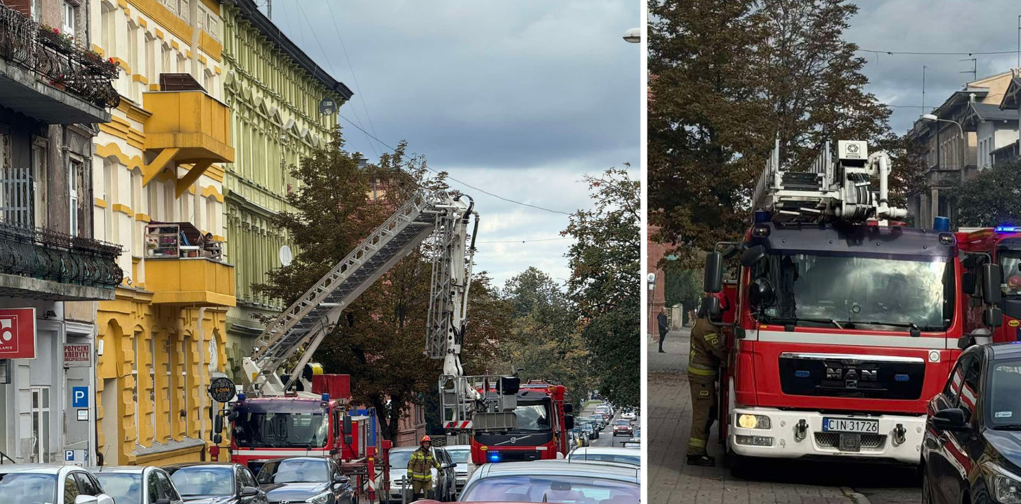 Inowrocław - Akcja straży pożarnej w centrum
