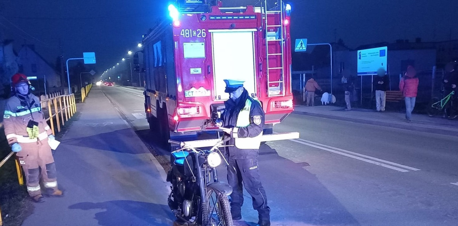 Inowrocław - Motocyklista w szpitalu, 25-latka bez prawa jazdy