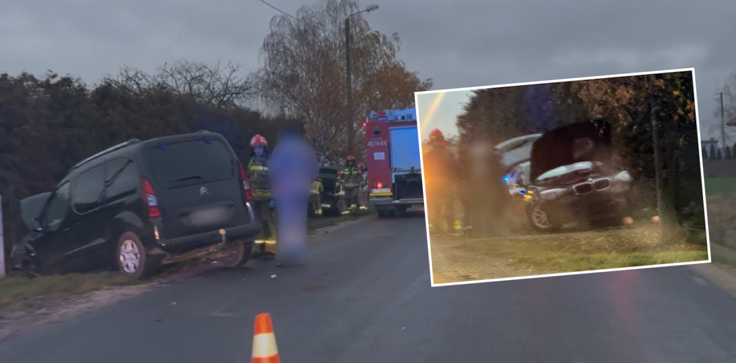 Gmina Inowrocław - W Sikorowie zderzyły się dwie osobówki