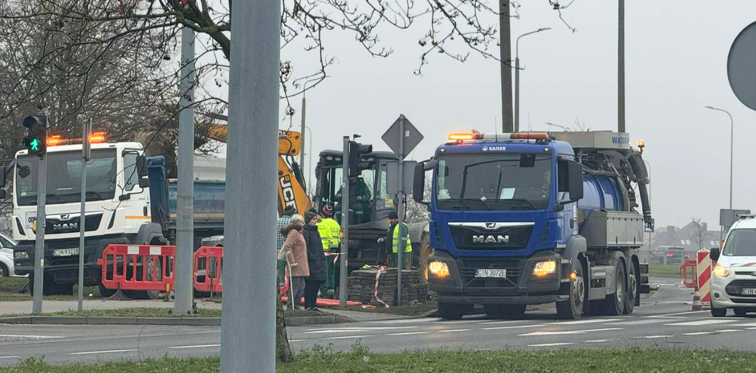 Inowrocław - Awaria wodociągowa na Rąbinie