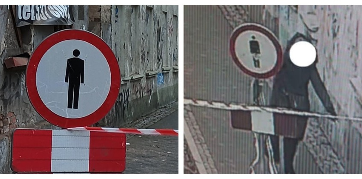 Inowrocław - Kamienica grozi zawaleniem, piesi ignorują zakazy. Straż pokazała zdjęcia