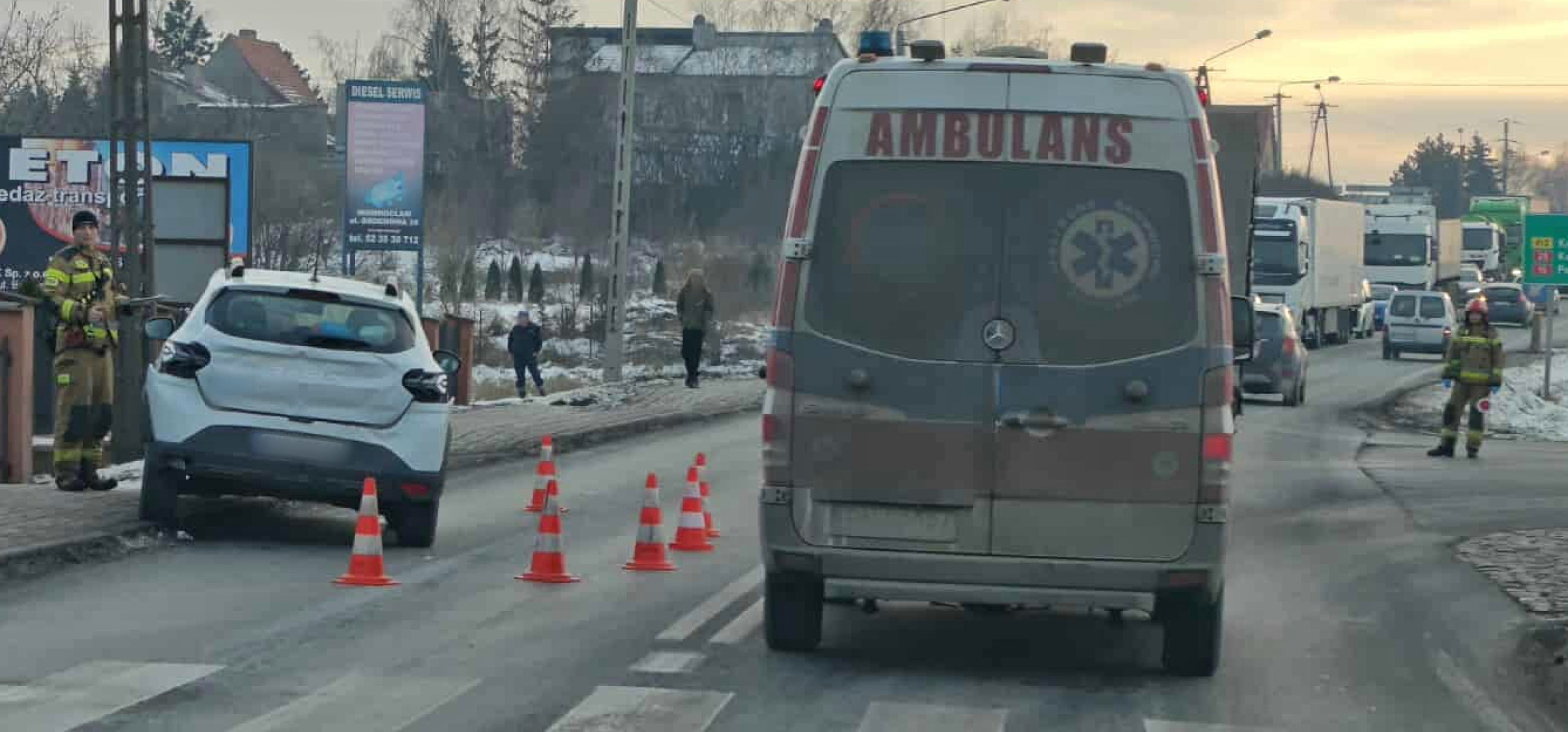 Duże korki po zderzeniu dwóch aut