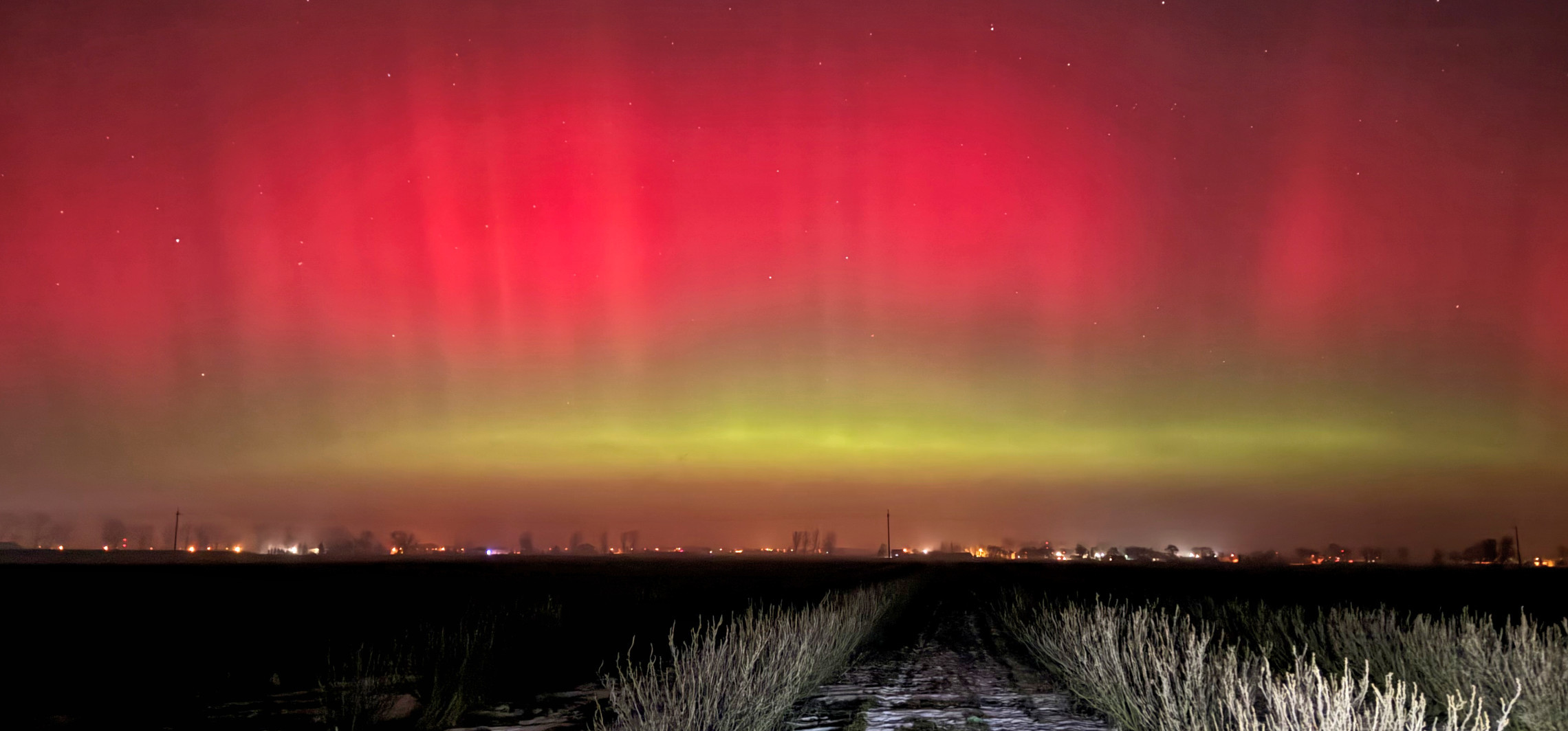 Zorza polarna nad Inowrocławiem. Bajeczny spektakl na niebie