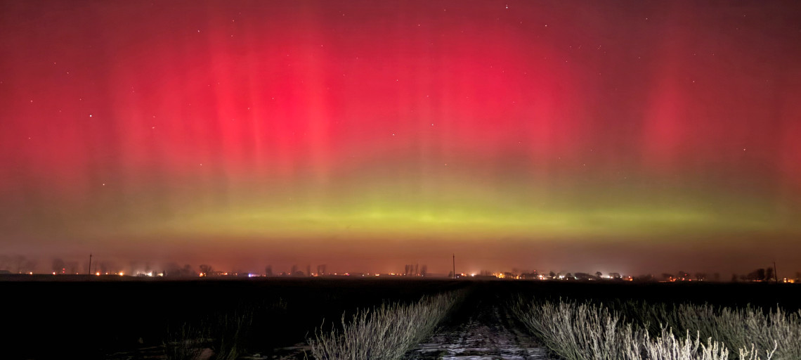Zorza polarna nad Inowrocławiem. Bajeczny spektakl na niebie