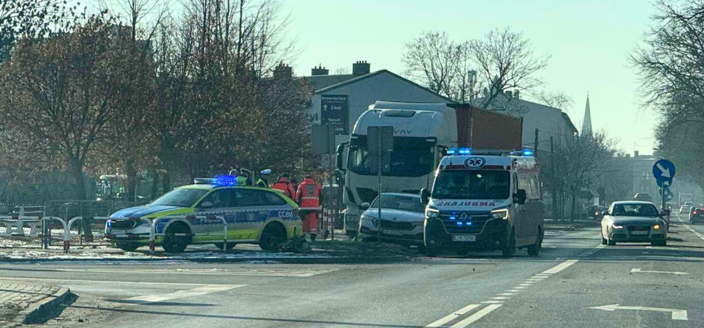 Zderzenie z udziałem ciężarówki na Toruńskiej