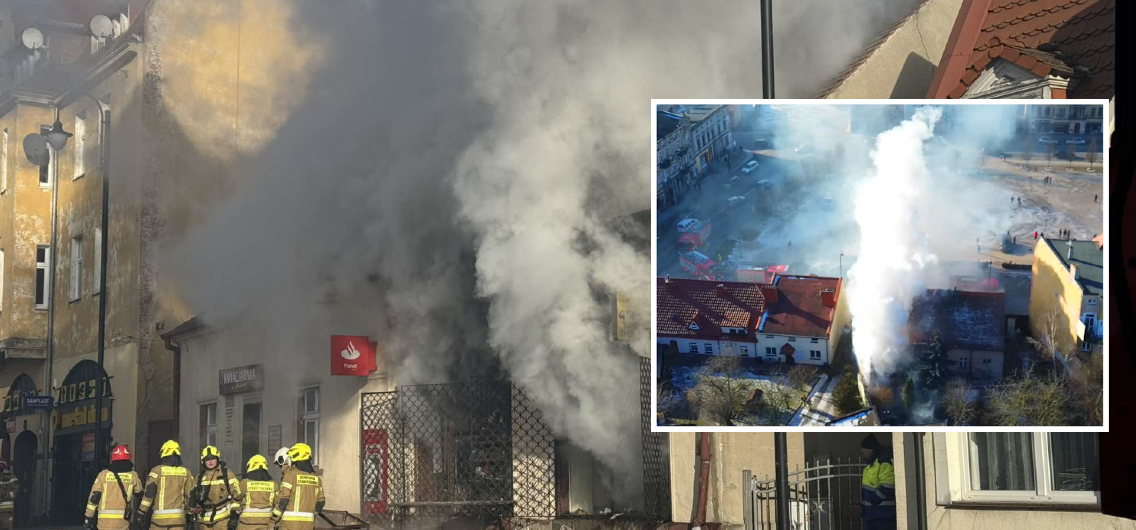 Pali się sklep z zabawkami w Kruszwicy. Trwa akcja gaśnicza