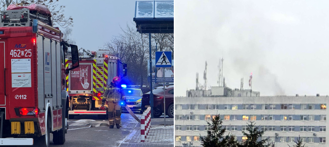 Pożar na szóstym piętrze inowrocławskiego szpitala