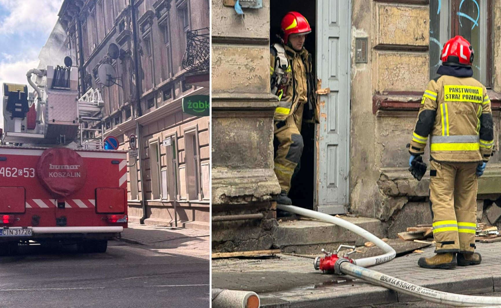 Pożar w kamienicy przy ul. Grabskiego. Ulica nieprzejezdna