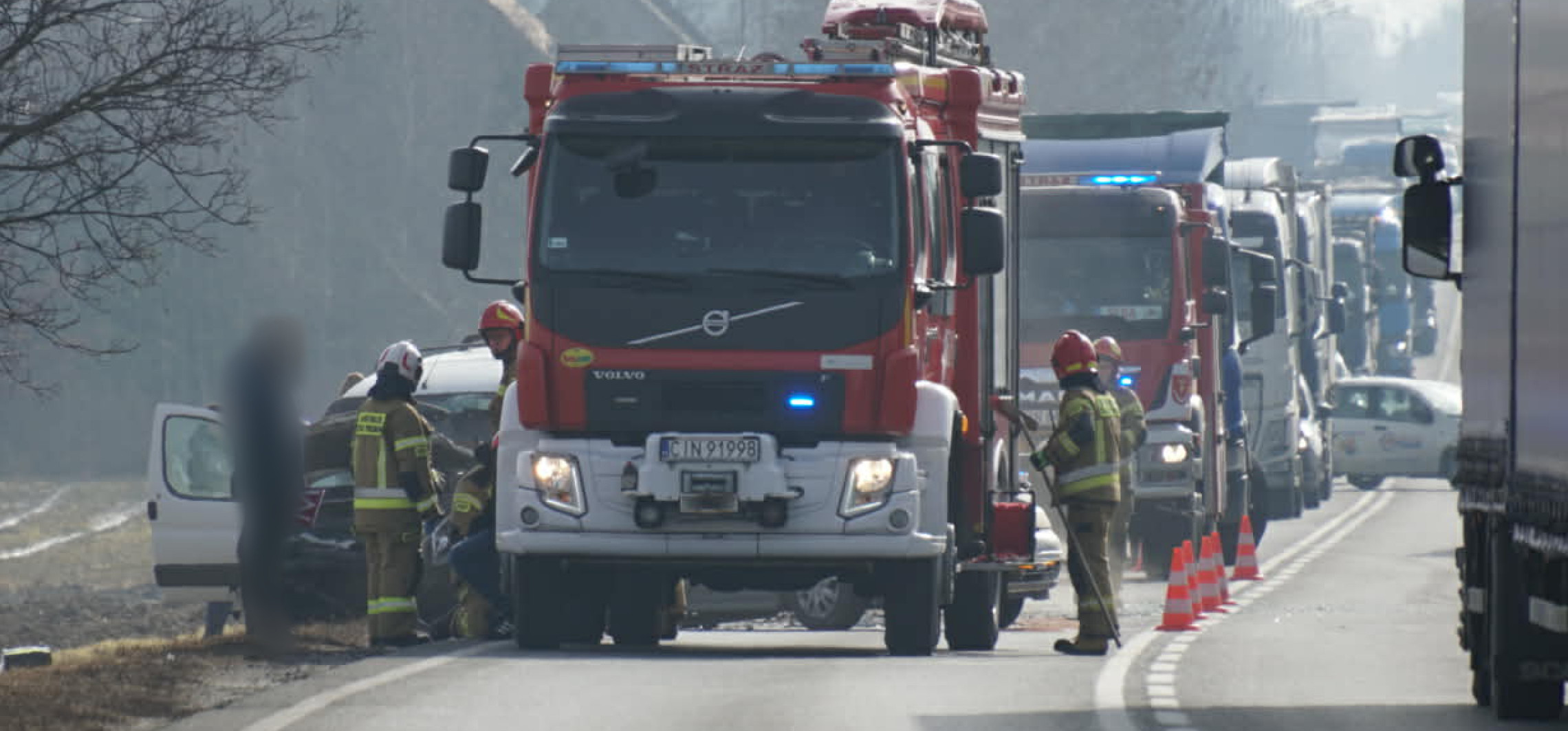 Zablokowana droga do Bydgoszczy po wypadku koło Złotnik Kujawskich