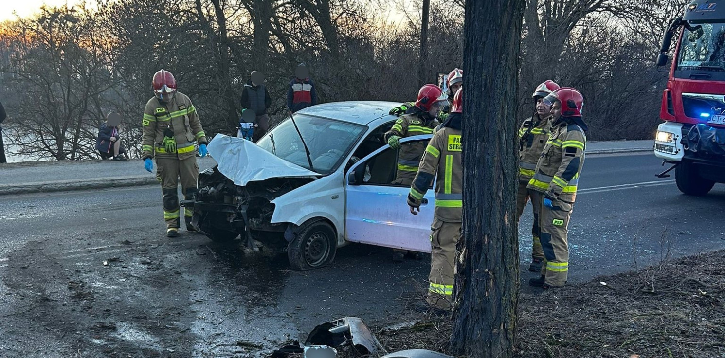 Mogilno - Fiat rozbił się na drzewie. Kierowca z mandatem
