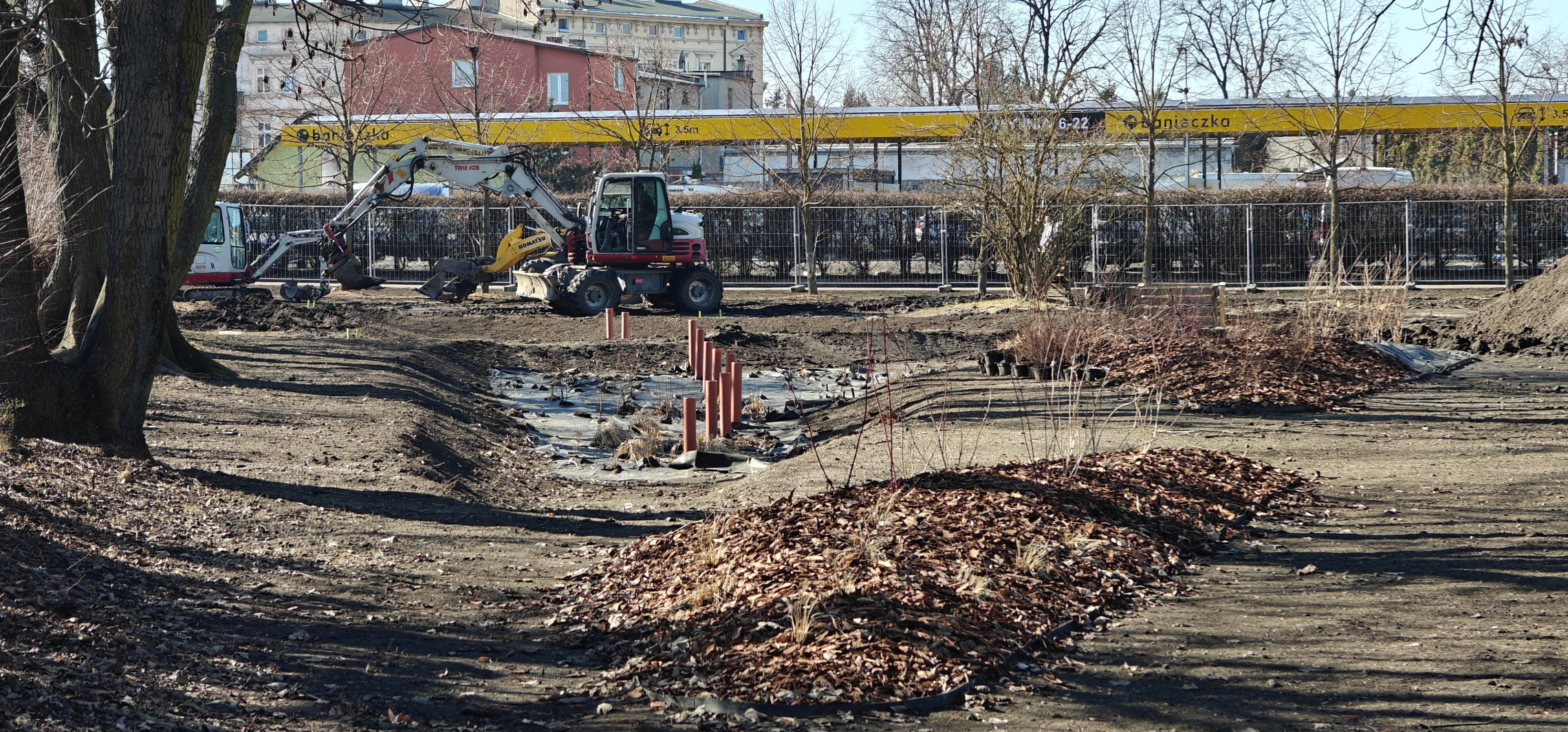 W rejonie ul. Jacewskiej wznowiono prace przy ogrodzie deszczowym
