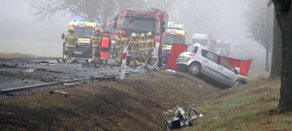 Śmiertelny wypadek na trasie do Torunia. Nie żyje 40-latek, droga zablokowana