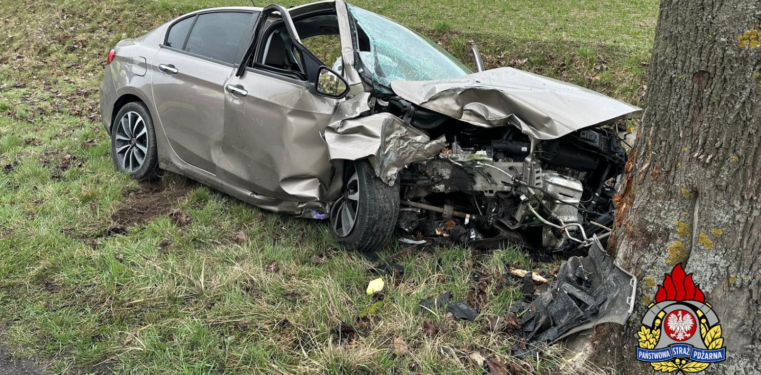 Mogilno - Auto uderzyło w drzewo, lądował śmigłowiec LPR