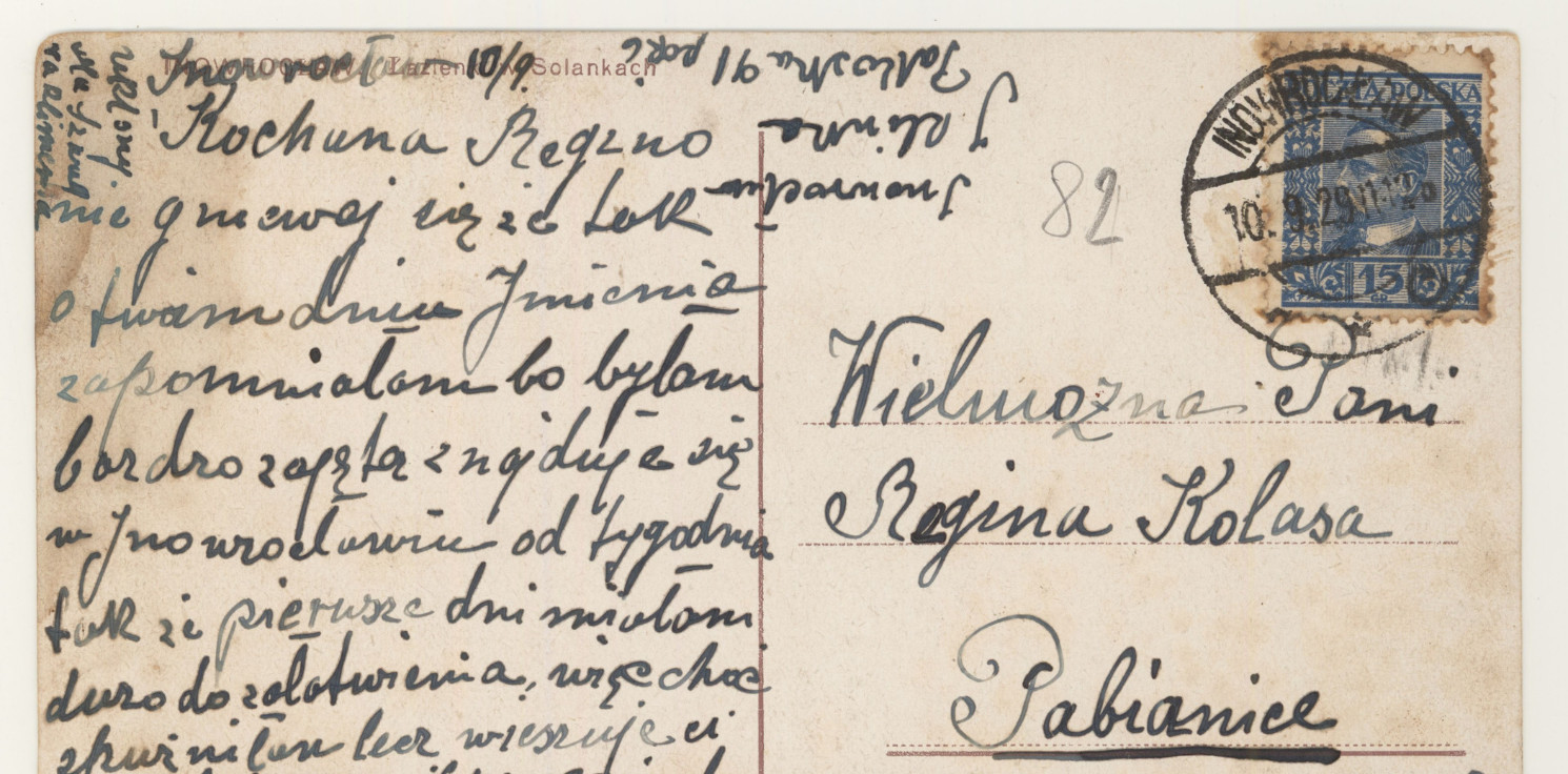 Inowrocław - Tak wyglądała pocztówka z Solanek sprzed niemal 100 lat. "Nie gniewaj się..." 