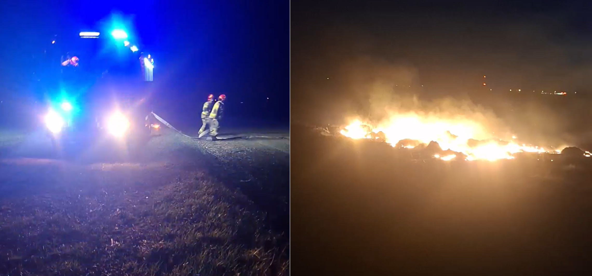 Pożar na polu koło Balczewa