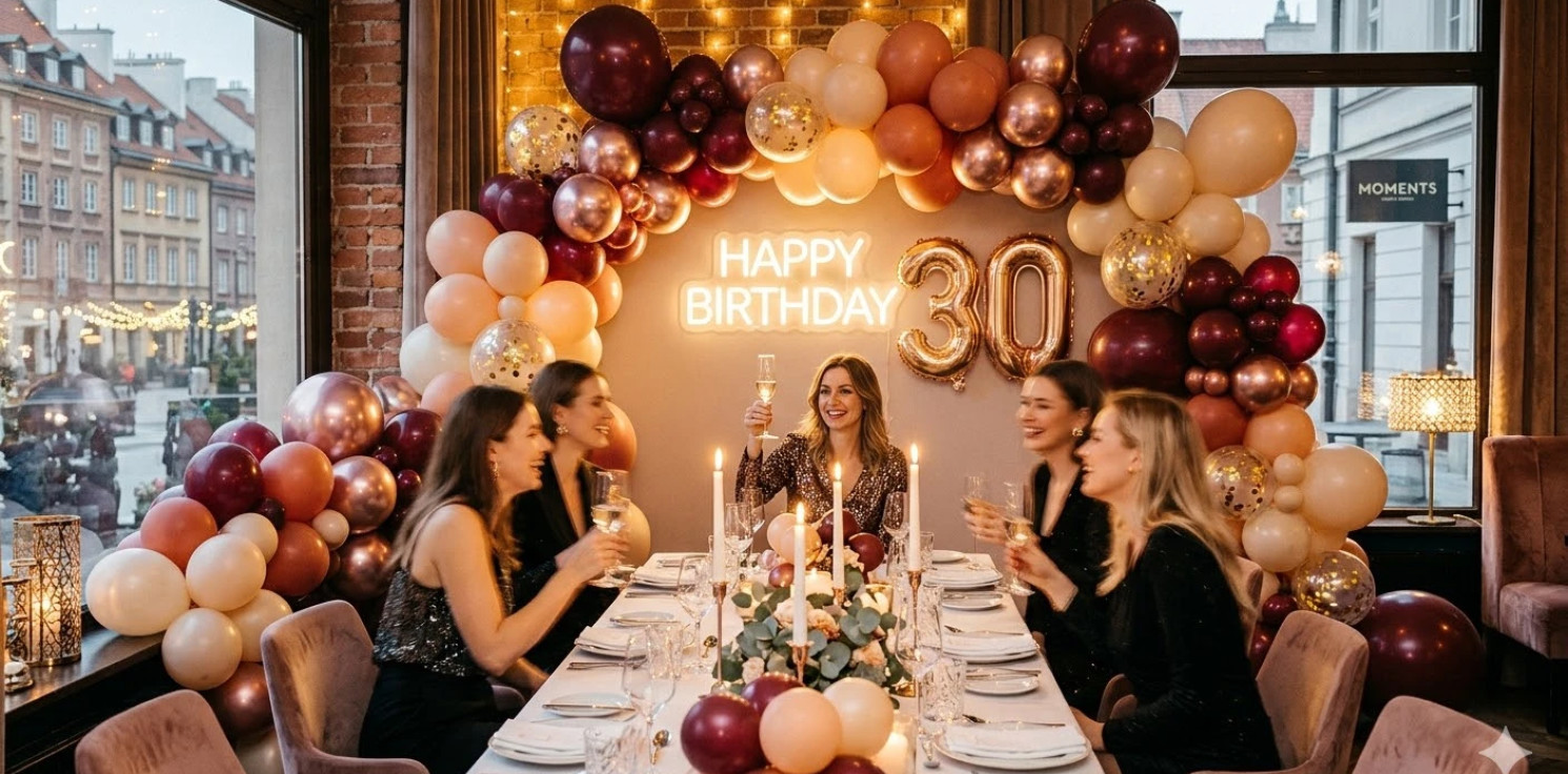 Region - Dekoracja balonowa urodzin w restauracji