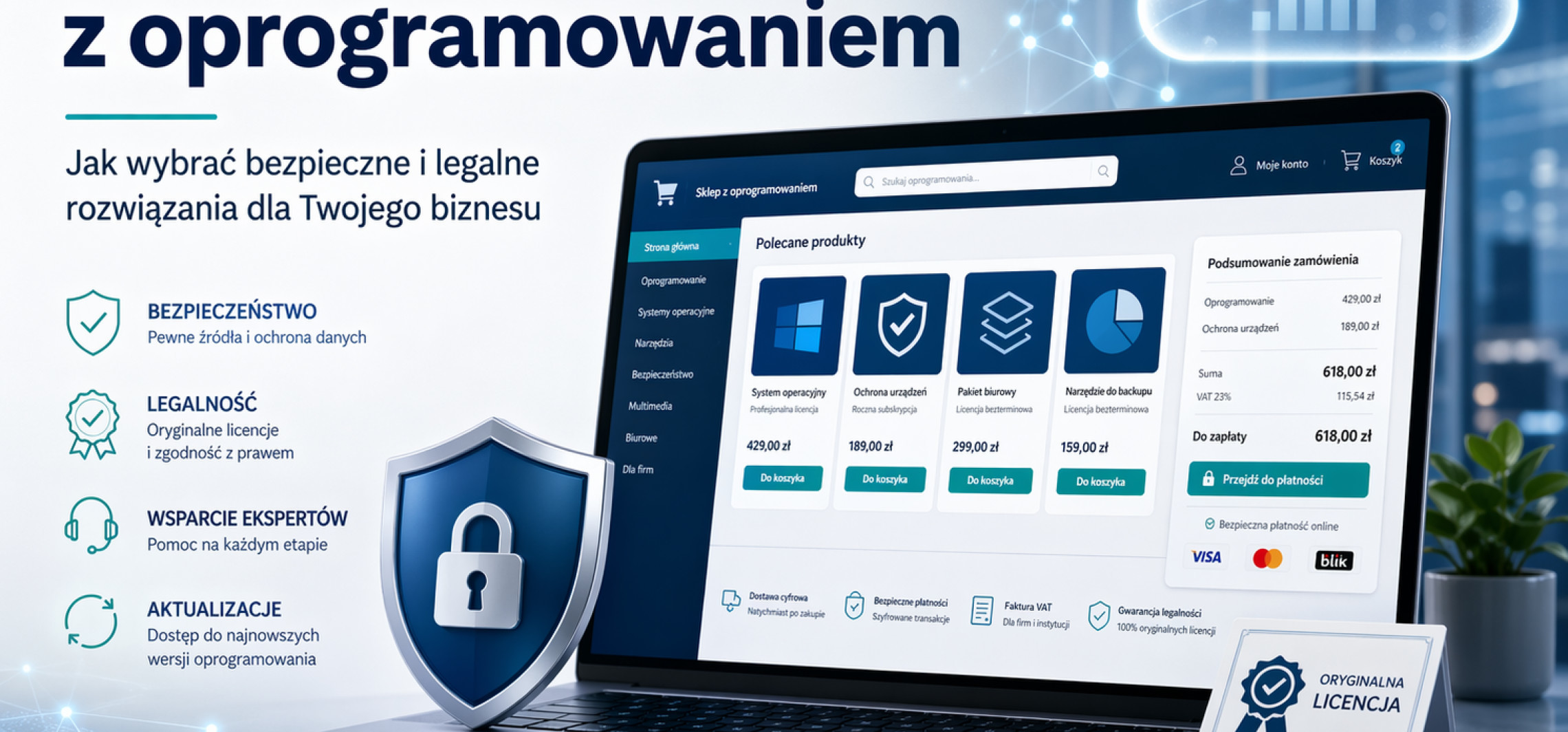 Sklep internetowy z oprogramowaniem - jak wybrać bezpieczne i legalne rozwiązania dla firmy