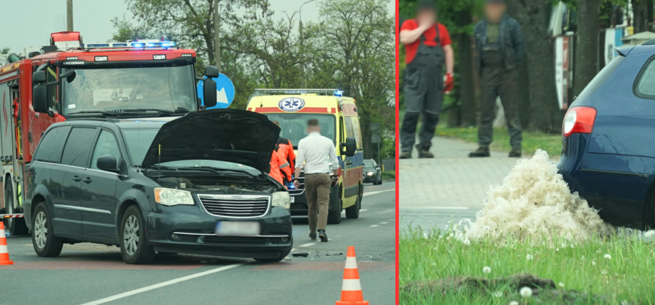 Kraksa na Poznańskiej. Jedno z aut uderzyło w hydrant