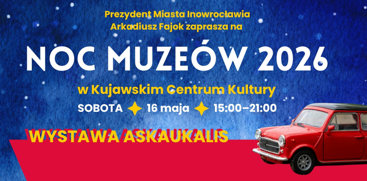 Inowrocław - Noc Muzeów 2026 w Inowrocławiu. W programie motoryzacja, Solno i film o prymasie