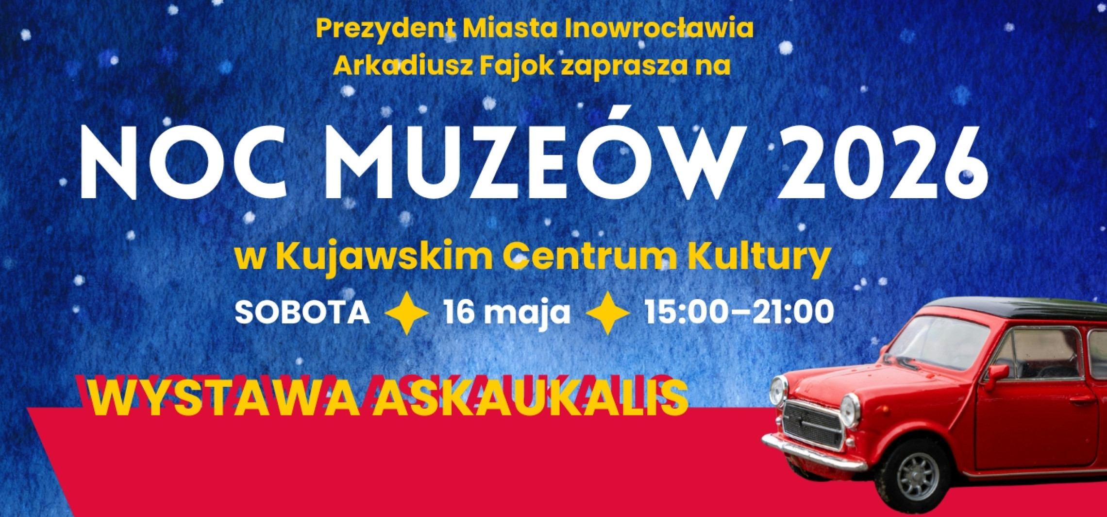 Noc Muzeów 2026 w Inowrocławiu. W programie motoryzacja, Solno i film o prymasie