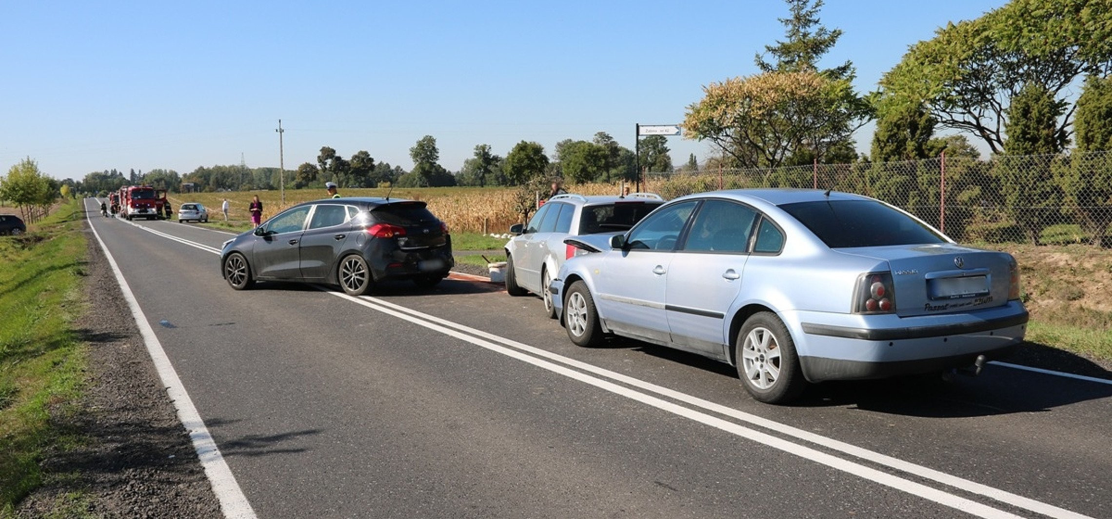 Mogilno - W Żabnie zderzyły się cztery auta
