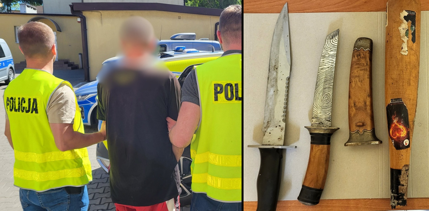 Radziejów - Brutalnie pobił sąsiada. W tle kij bejsbolowy i noże