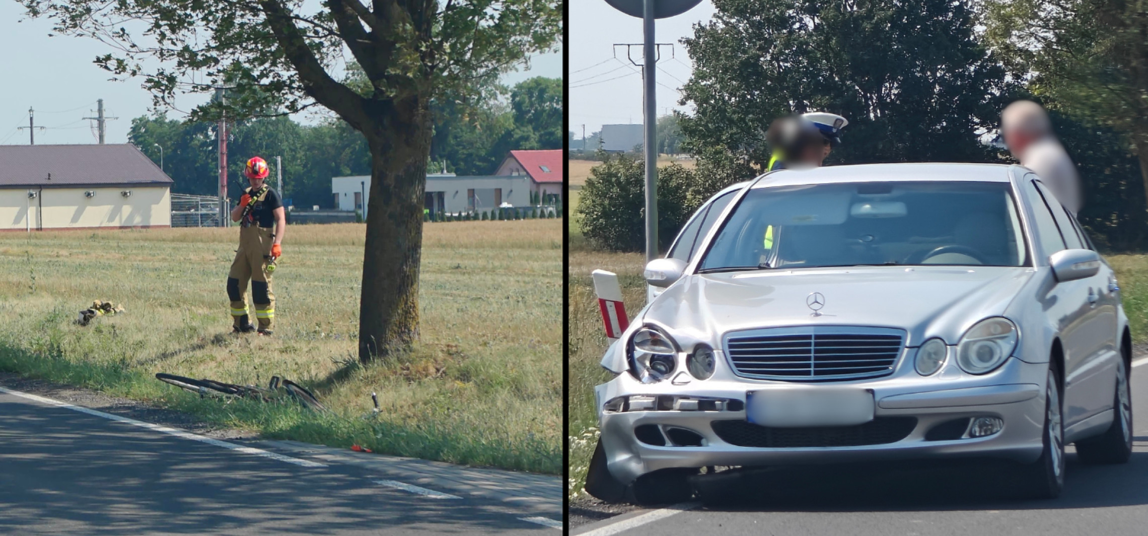 Potrącenie rowerzysty niedaleko Inowrocławia