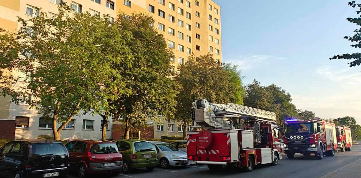 Inowrocław - Wieczorna akcja strażaków na osiedlu Rąbin