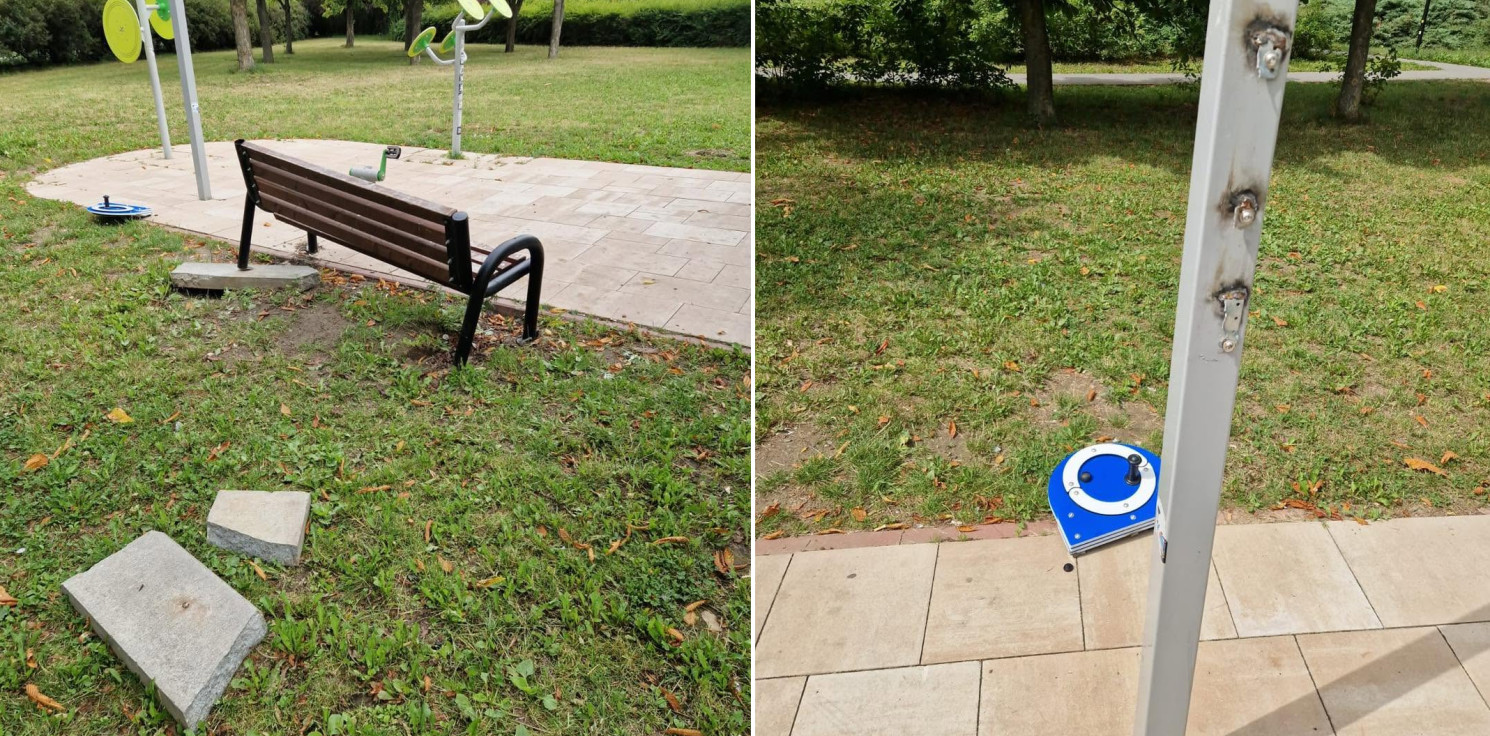 Janikowo.online - Kolejny akt wandalizmu w Janikowie. Zniszczenia w miejskim parku