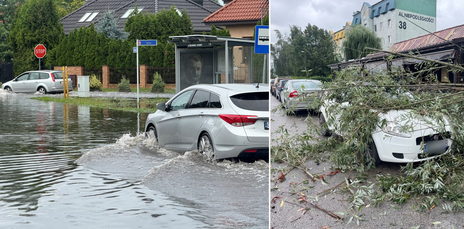 Inowrocław - Krajobraz po ulewie w Inowrocławiu. To była pracowita noc strażaków