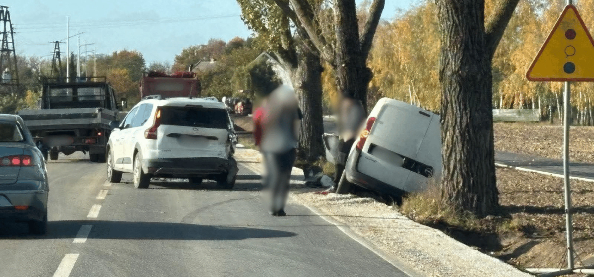 Zderzenie trzech pojazdów w Ludzisku