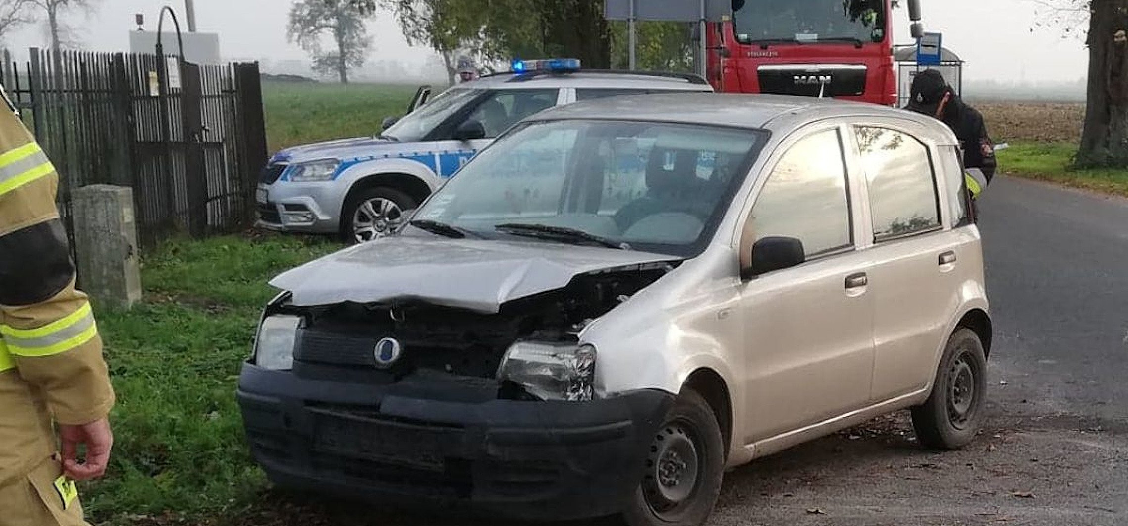Kruszwica - Zderzenie dwóch aut niedaleko Kruszwicy