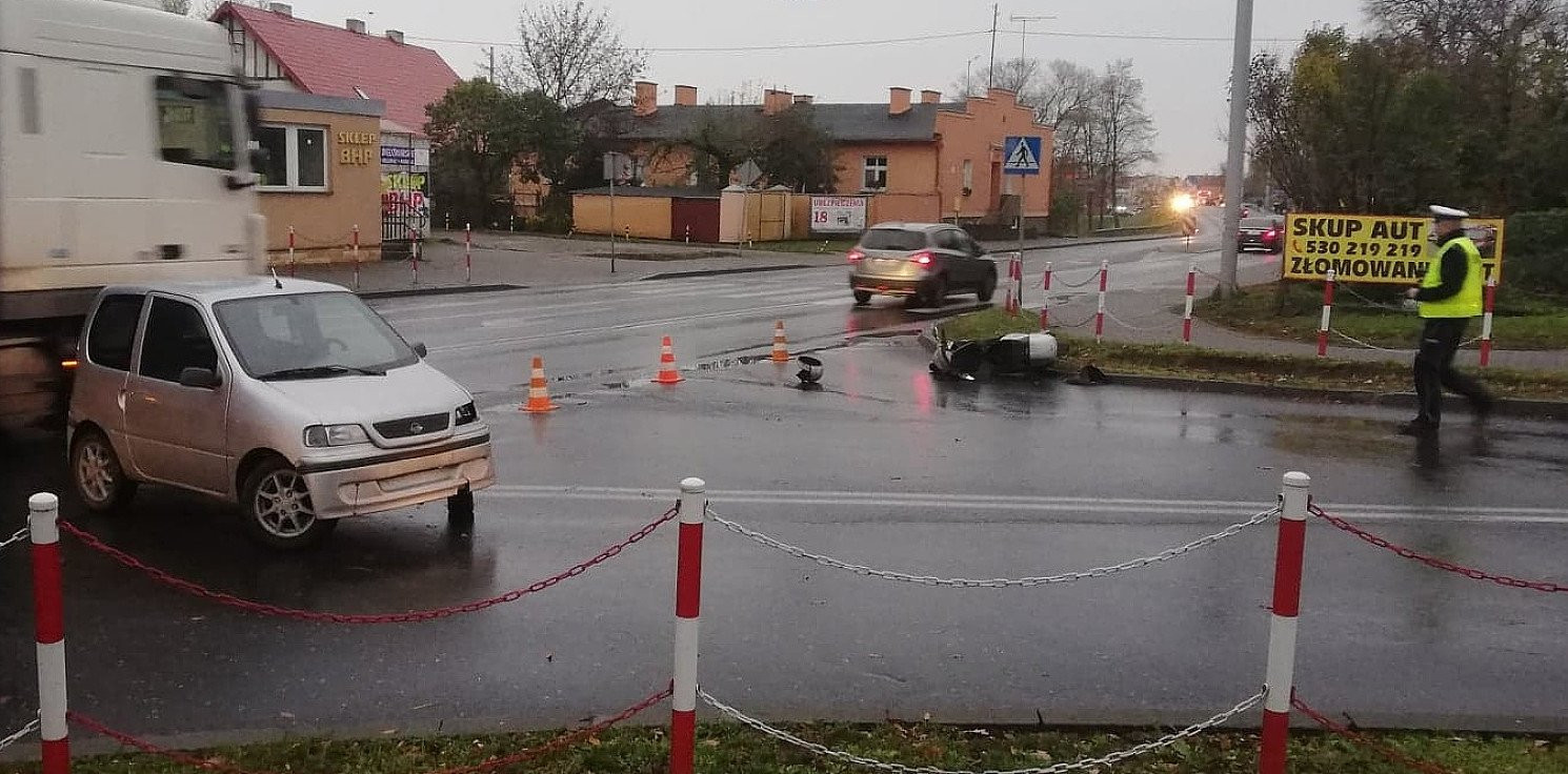 Kruszwica.online - Poranna kolizja z udziałem motocykla